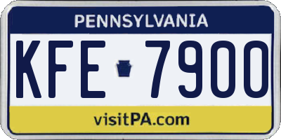 PA license plate KFE7900