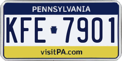 PA license plate KFE7901