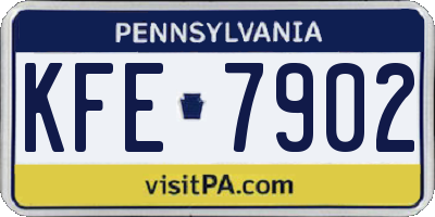 PA license plate KFE7902