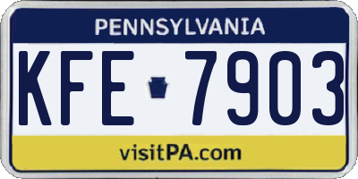 PA license plate KFE7903