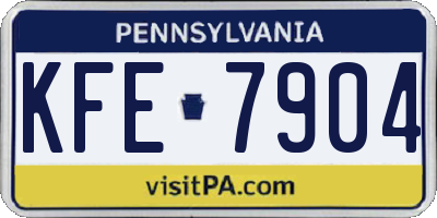 PA license plate KFE7904