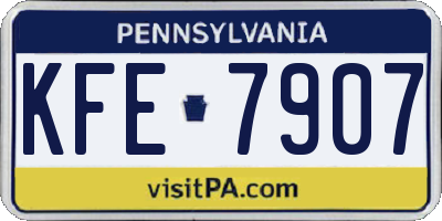 PA license plate KFE7907