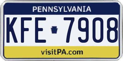 PA license plate KFE7908