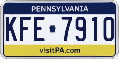 PA license plate KFE7910
