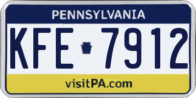 PA license plate KFE7912