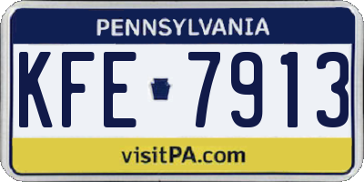 PA license plate KFE7913