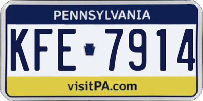 PA license plate KFE7914
