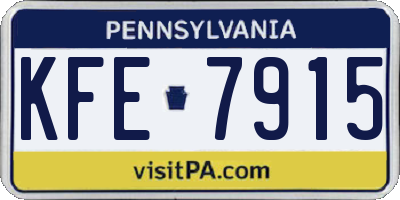 PA license plate KFE7915