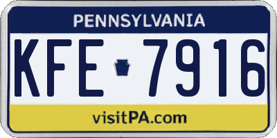 PA license plate KFE7916