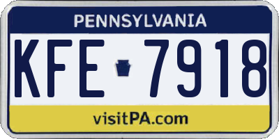 PA license plate KFE7918
