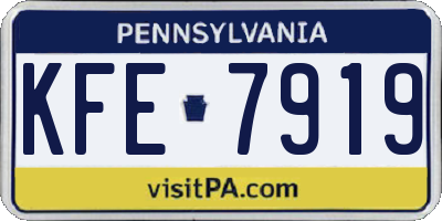 PA license plate KFE7919