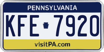 PA license plate KFE7920