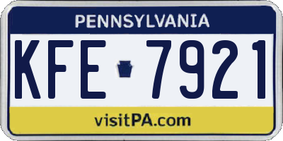 PA license plate KFE7921