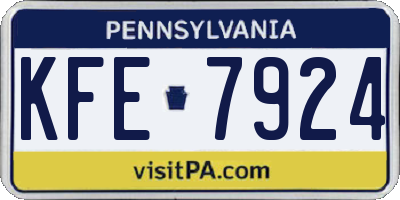 PA license plate KFE7924
