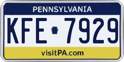 PA license plate KFE7929