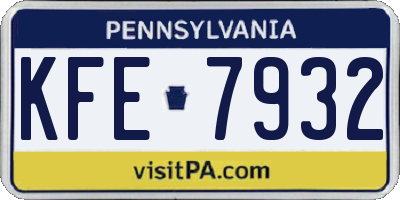 PA license plate KFE7932