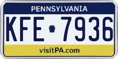 PA license plate KFE7936