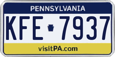 PA license plate KFE7937