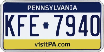 PA license plate KFE7940