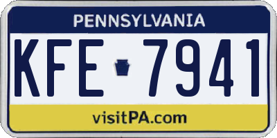 PA license plate KFE7941
