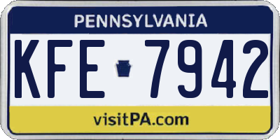 PA license plate KFE7942