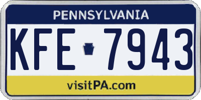 PA license plate KFE7943