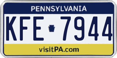 PA license plate KFE7944