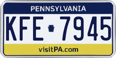 PA license plate KFE7945