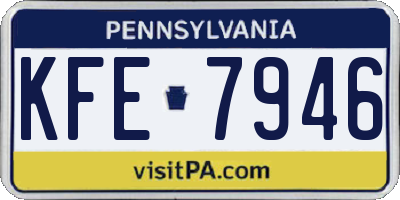 PA license plate KFE7946