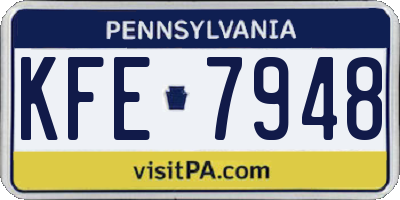 PA license plate KFE7948