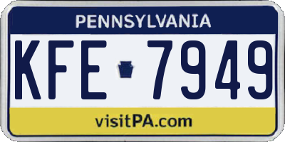 PA license plate KFE7949
