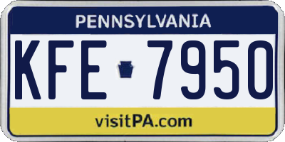 PA license plate KFE7950