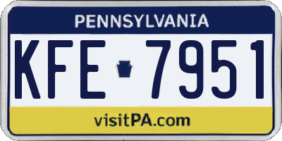 PA license plate KFE7951