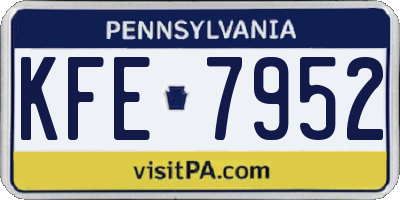 PA license plate KFE7952