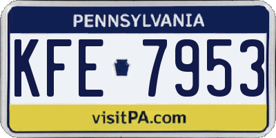 PA license plate KFE7953