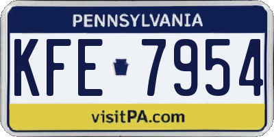 PA license plate KFE7954