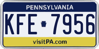 PA license plate KFE7956