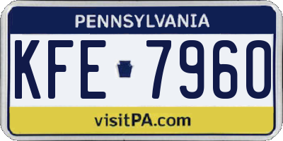 PA license plate KFE7960