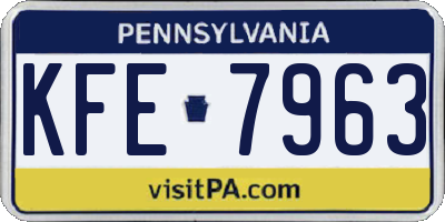 PA license plate KFE7963