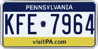 PA license plate KFE7964