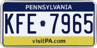 PA license plate KFE7965