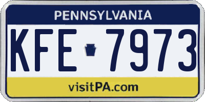 PA license plate KFE7973