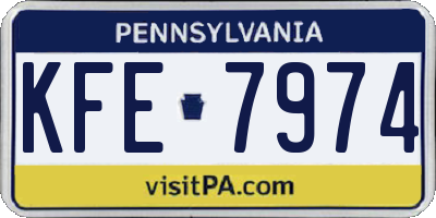 PA license plate KFE7974
