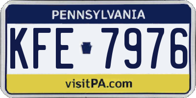 PA license plate KFE7976