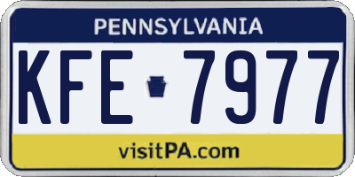 PA license plate KFE7977