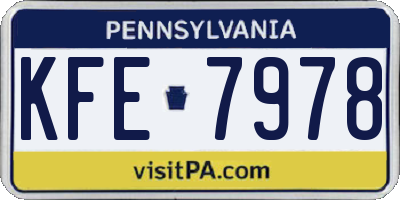 PA license plate KFE7978