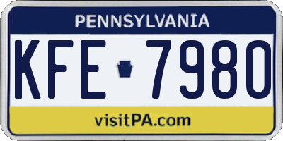 PA license plate KFE7980