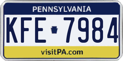PA license plate KFE7984