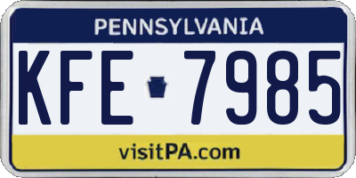 PA license plate KFE7985