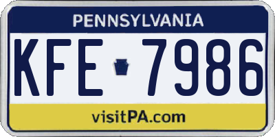PA license plate KFE7986